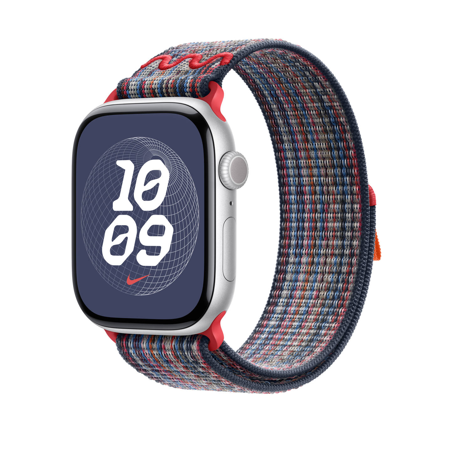 Apple Watch 46mm Nike Sport Loop, blau/rot