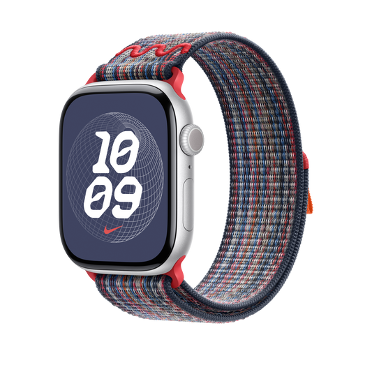 Apple Watch 46mm Nike Sport Loop, blau/rot