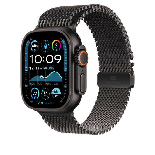 Apple Watch 49mm Milanaise Armband, Titan schwarz - small