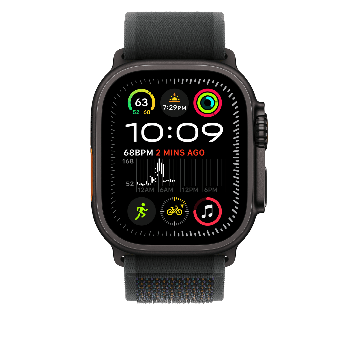 Apple Watch 49mm Trail-Loop, schwarz - S/M - Gehäusefarbe schwarz