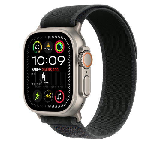 Apple Watch 49mm Trail-Loop, schwarz - S/M - Gehäusefarbe natur