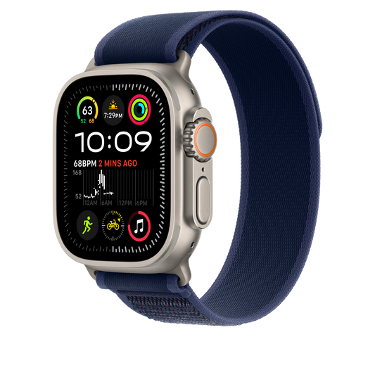 Apple Watch 49mm Trail-Loop, blau - M/L - Gehäusefarbe natur