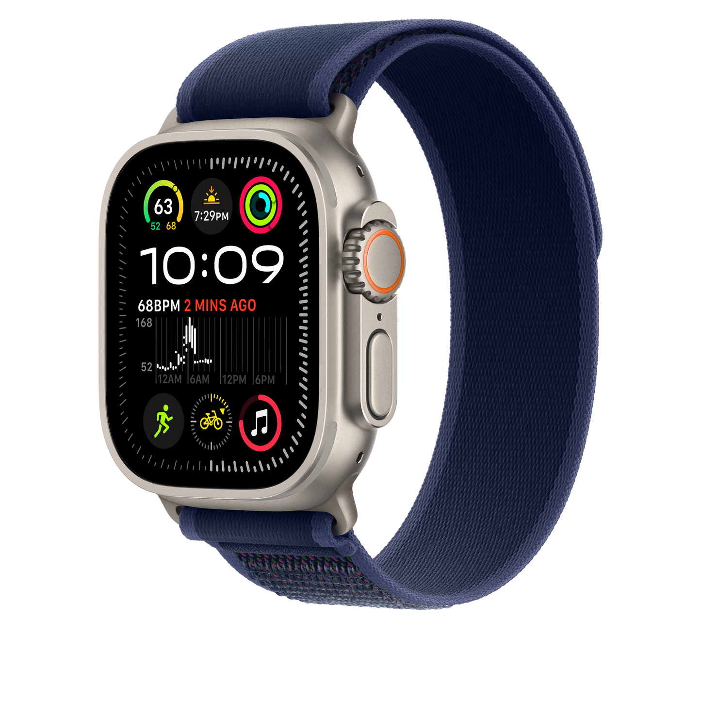 Apple Watch 49mm Trail-Loop, blau - S/M - Gehäusefarbe natur