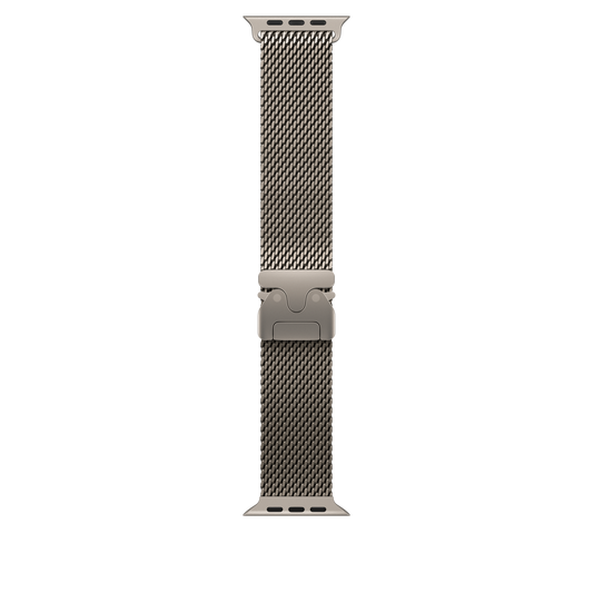 Apple Watch 49mm Milanaise Armband, Titan natur - large