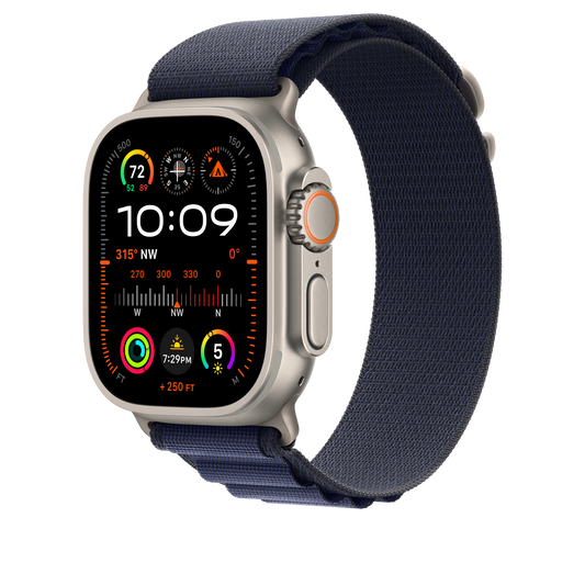 Apple Watch 49mm Alpin-Loop, marine - medium - Gehäusefarbe natur