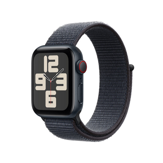 Apple Watch SE GPS + Cellular, Aluminium mitternacht, 40mm mit Sport-Loop, tinte
