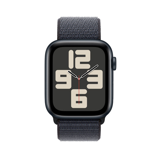 Apple Watch SE GPS + Cellular, Aluminium mitternacht, 44mm mit Sport-Loop, tinte