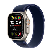 Apple Watch Ultra 2 GPS + Cellular, Titan natur, 49mm mit Trail-Armband, blau - M/L