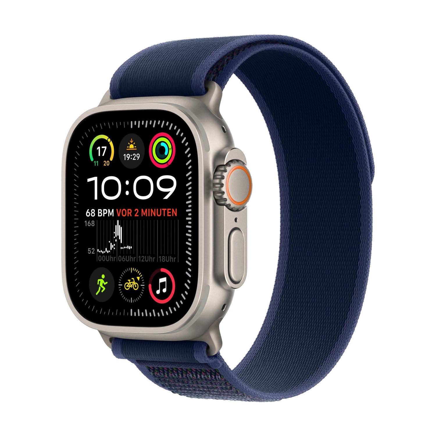 Apple Watch Ultra 2 GPS + Cellular, natural titanium, 49mm with trail strap, blue - M/L