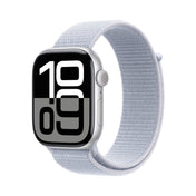 Apple Watch Series 10 GPS + Cellular, Aluminium silber, 46mm mit Sport-Loop, wolkenblau