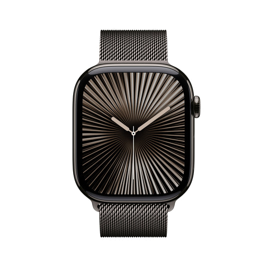 Apple Watch Series 10 GPS + Cellular, Titan schiefer, 46mm mit Milanaise-Armband, schiefer - S/M