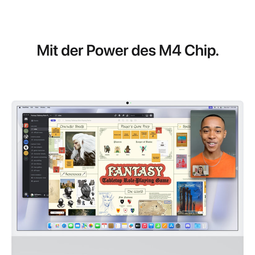 iMac 24 Zoll M4 8C CPU u. 8C GPU - SI/16 GB/256 GB SSD/GIGETH/MM/NUMKB/GER