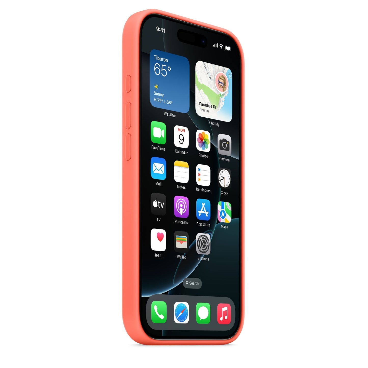 Apple iPhone 16 Pro Silikon Case mit MagSafe, mandarine