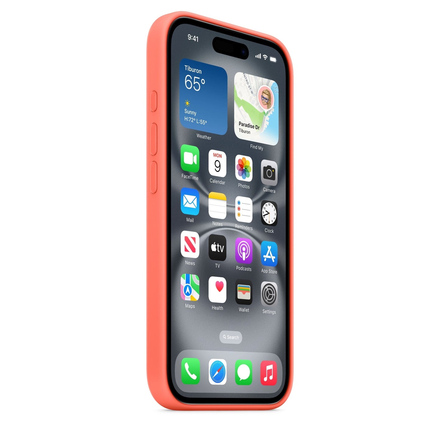 Apple iPhone 16 Silikon Case mit MagSafe, mandarine