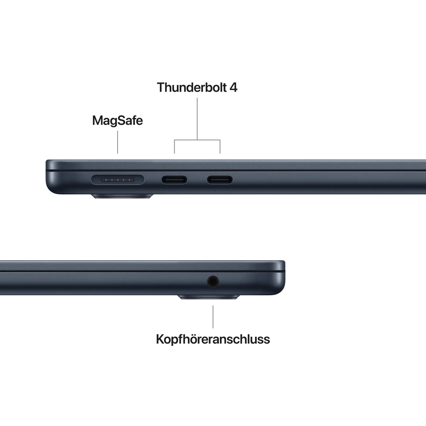 MacBook Air 13 Zoll mit M4 Chip, 10-Core CPU und 10-Core GPU, 16GB, 512GB SSD, mitternacht