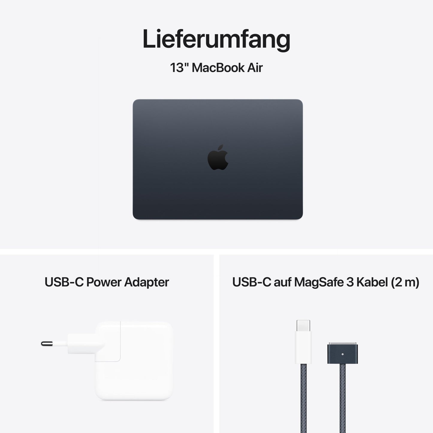 MacBook Air 13 Zoll mit M4 Chip, 10-Core CPU und 10-Core GPU, 16GB, 512GB SSD, mitternacht