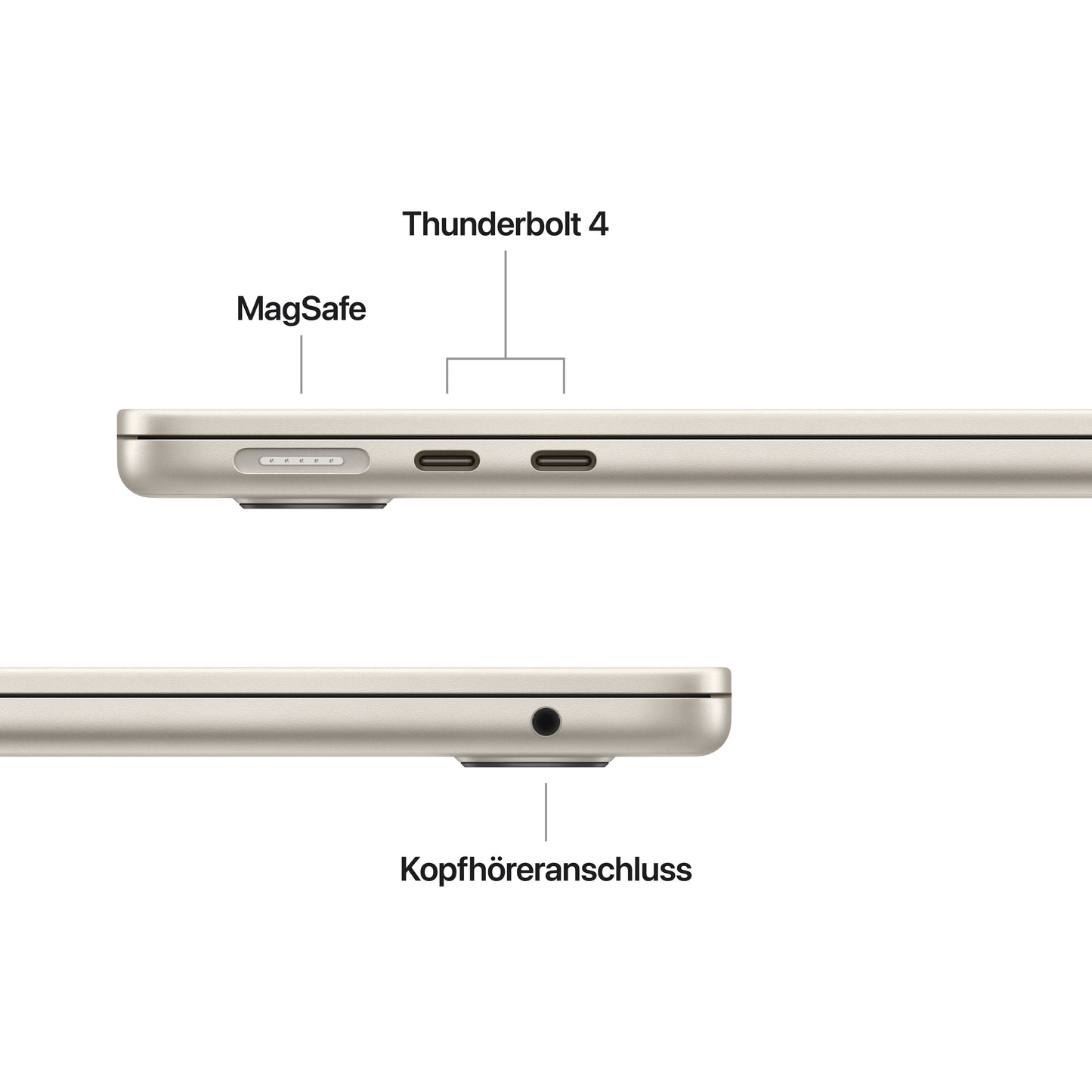 MacBook Air 13 Zoll mit M4 Chip, 10-Core CPU und 10-Core GPU, 24GB, 512GB SSD, polarstern