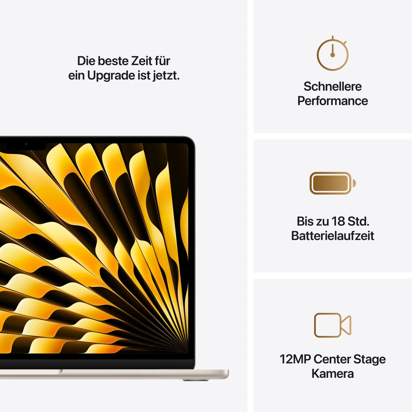 MacBook Air 13 Zoll mit M4 Chip, 10-Core CPU und 10-Core GPU, 16GB, 512GB SSD, polarstern