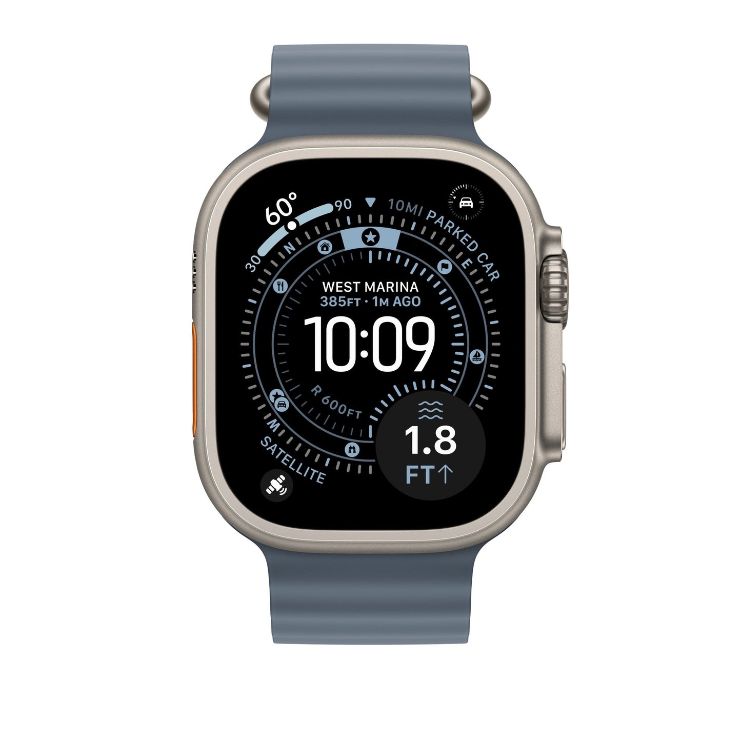 49mm Ankerblau Ocean Band Verlängerung - Titan Natur