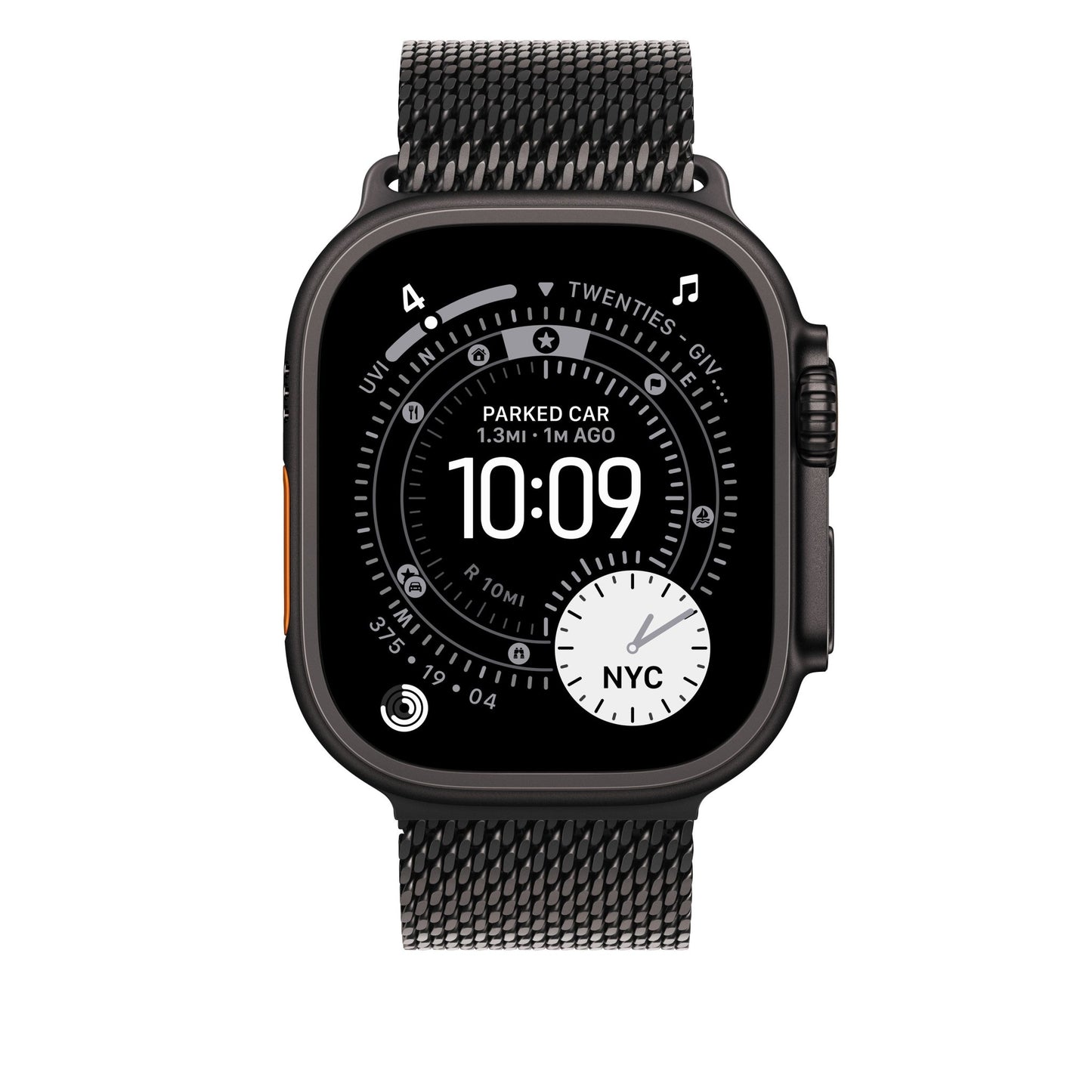 49mm Schwarzes Titan Milanaise Loop - Small