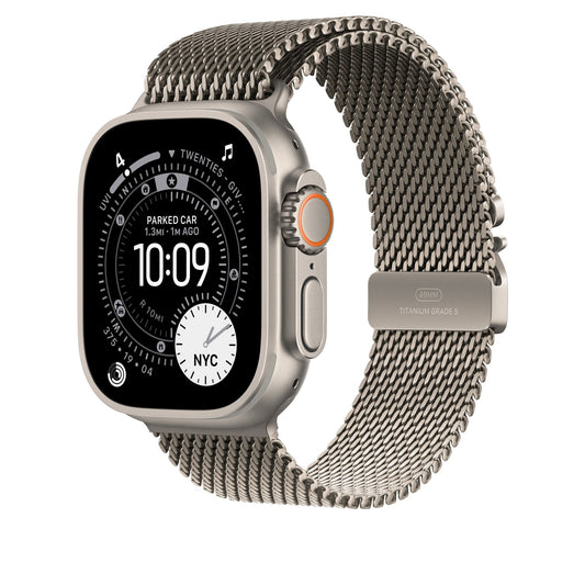 49mm Natürliches Titan Milanaise Loop - Small