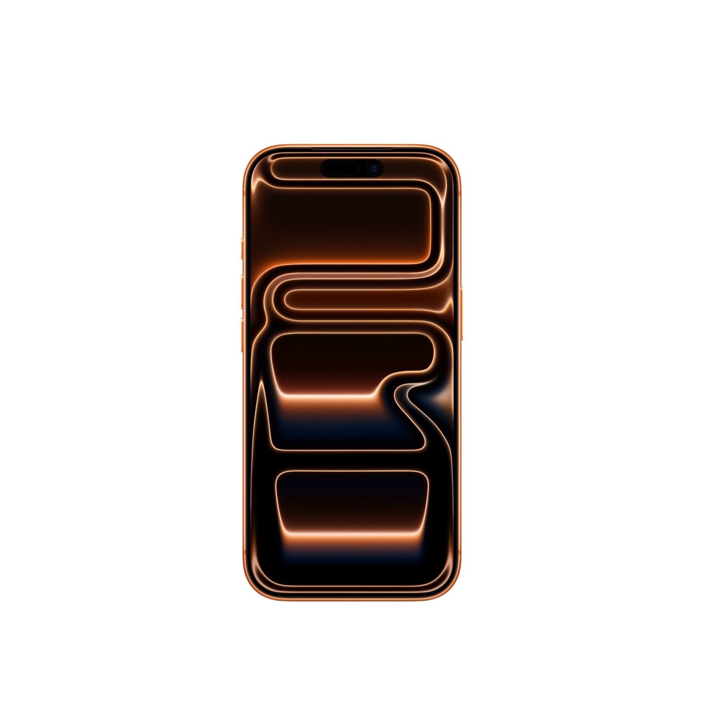 The Apple iPhone 17 Pro 512GB Cosmic Orange features a shiny metallic orange frame and dark abstract wallpaper with glowing orange lines, powered by the advanced A19 Pro Chip, shown against a plain white background.