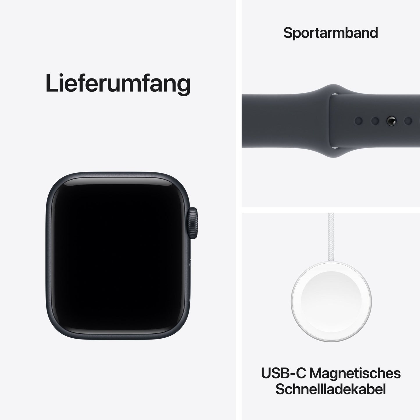 Apple Watch SE 3 GPS 40mm Mitternacht Aluminium Case mit Mitternacht Sportarmband - S/M