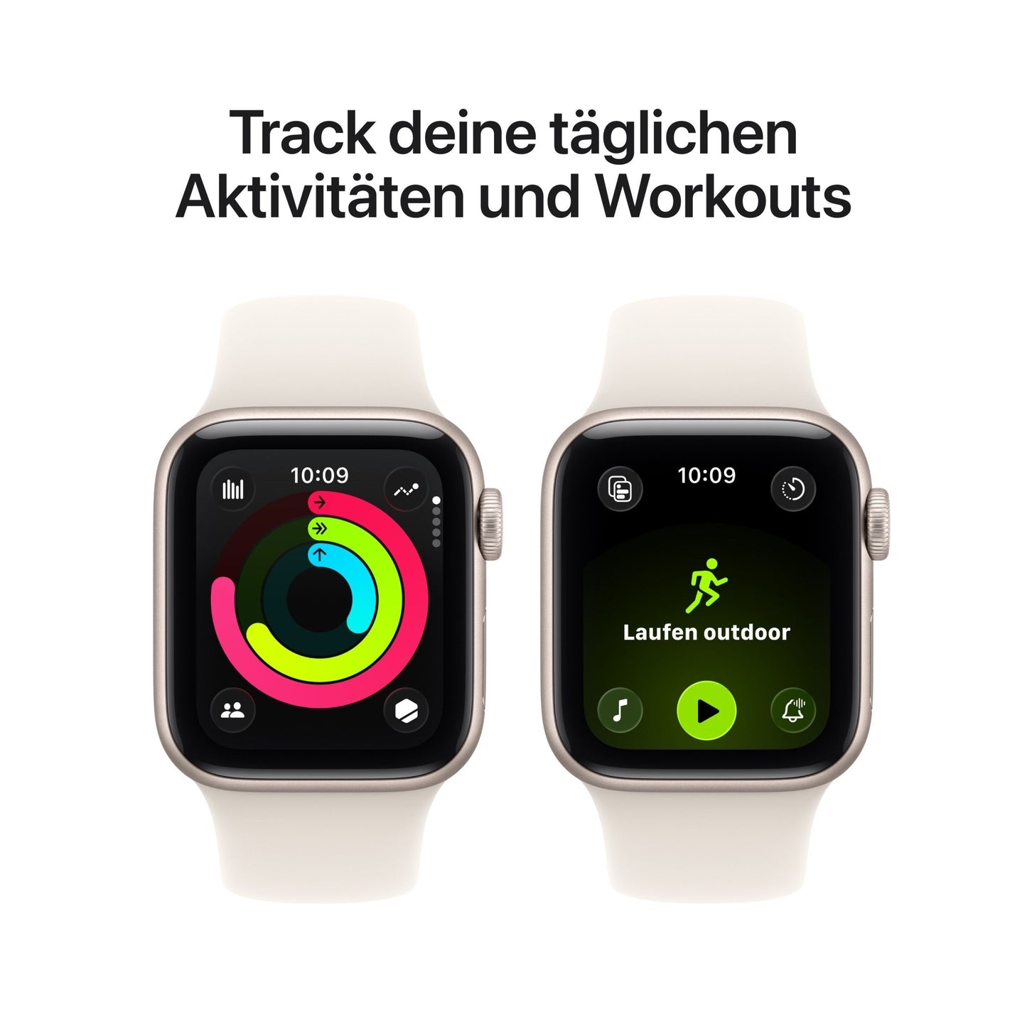 Apple Watch SE 3 GPS + Cellular 40mm Sternenlicht Aluminium Case mit Sternenlicht Sportarmband - M/L