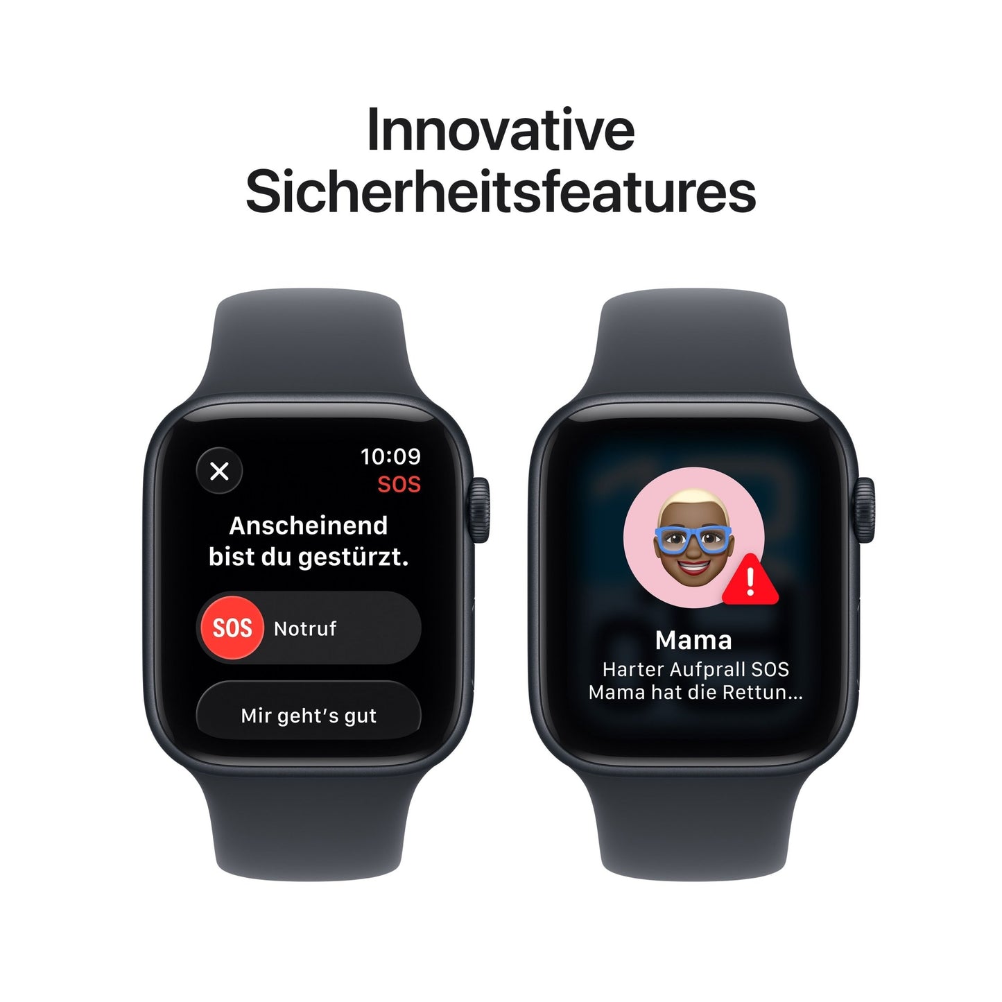 Apple Watch SE 3 GPS 44mm Mitternacht Aluminium Case mit Mitternacht Sportarmband - S/M