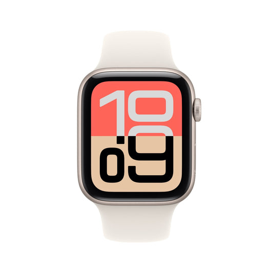 Apple Watch SE 3 GPS 44mm Sternenlicht Aluminium Case mit Sternenlicht Sportarmband - S/M