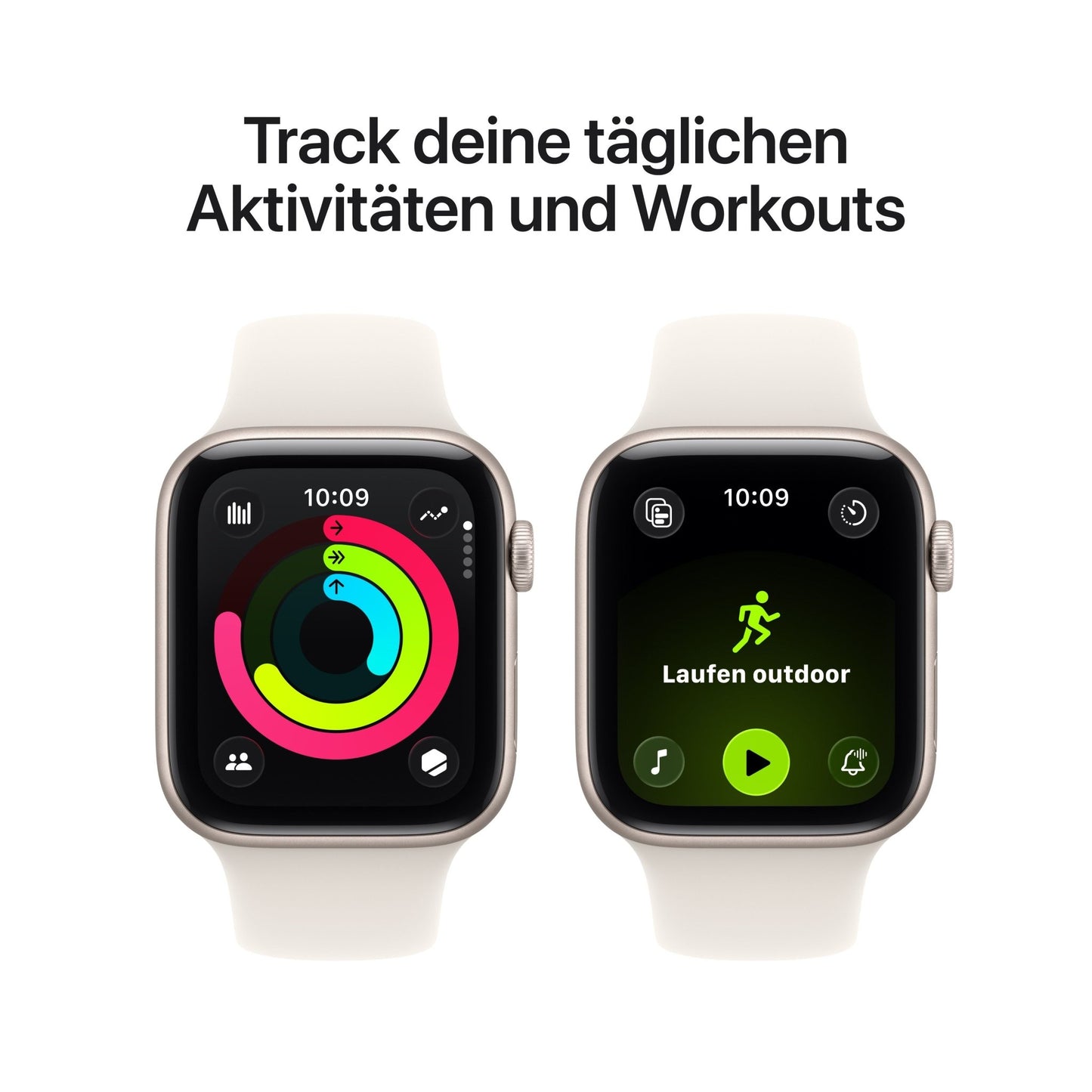 Apple Watch SE 3 GPS + Cellular 44mm Sternenlicht Aluminium Case mit Sternenlicht Sportarmband - M/L