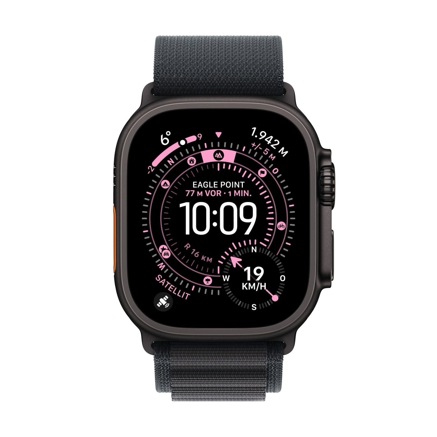 Apple Watch Ultra 3 GPS + Cellular 49mm Schwarzes Titan Case mit Schwarzem Alpine Loop - Large