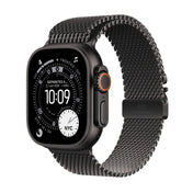 Apple Watch Ultra 3 GPS + Cellular 49mm Schwarzes Titan Case mit Schwarzem Titan Milanaise Loop - Large