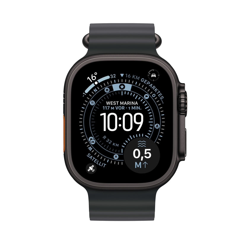 Apple Watch Ultra 3 GPS + Cellular 49mm Schwarzes Titan Case mit Schwarzem Ocean Band