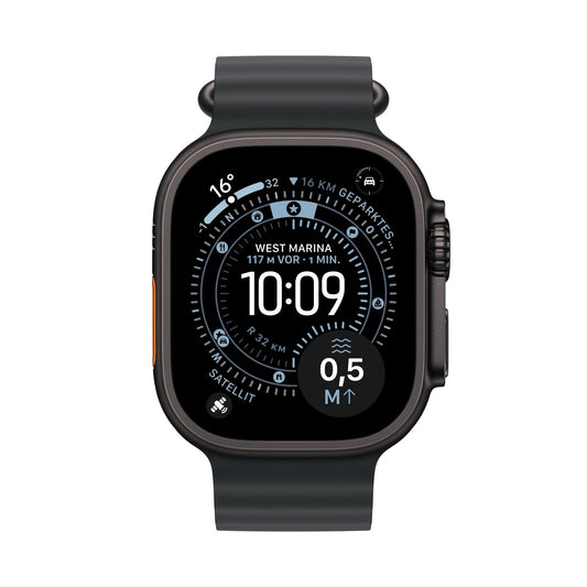 Apple Watch Ultra 3 GPS + Cellular 49mm Schwarzes Titan Case mit Schwarzem Ocean Band