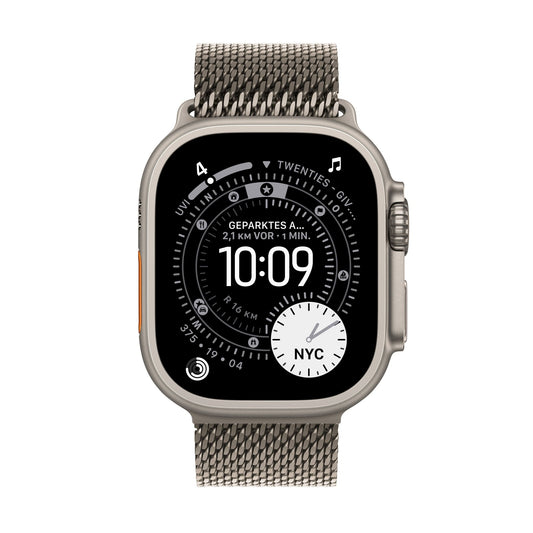 Apple Watch Ultra 3 GPS + Cellular 49mm Natürliches Titan Case mit Natürlichem Titan Milanaise Loop - Small