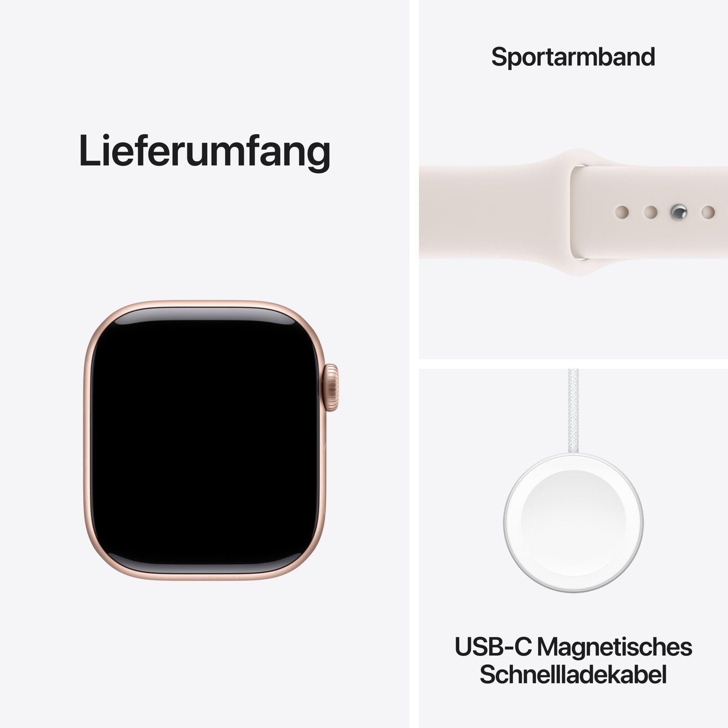 Apple Watch Series 11 GPS 42mm Roségold Aluminium Case mit Hellrosa Sportarmband - M/L