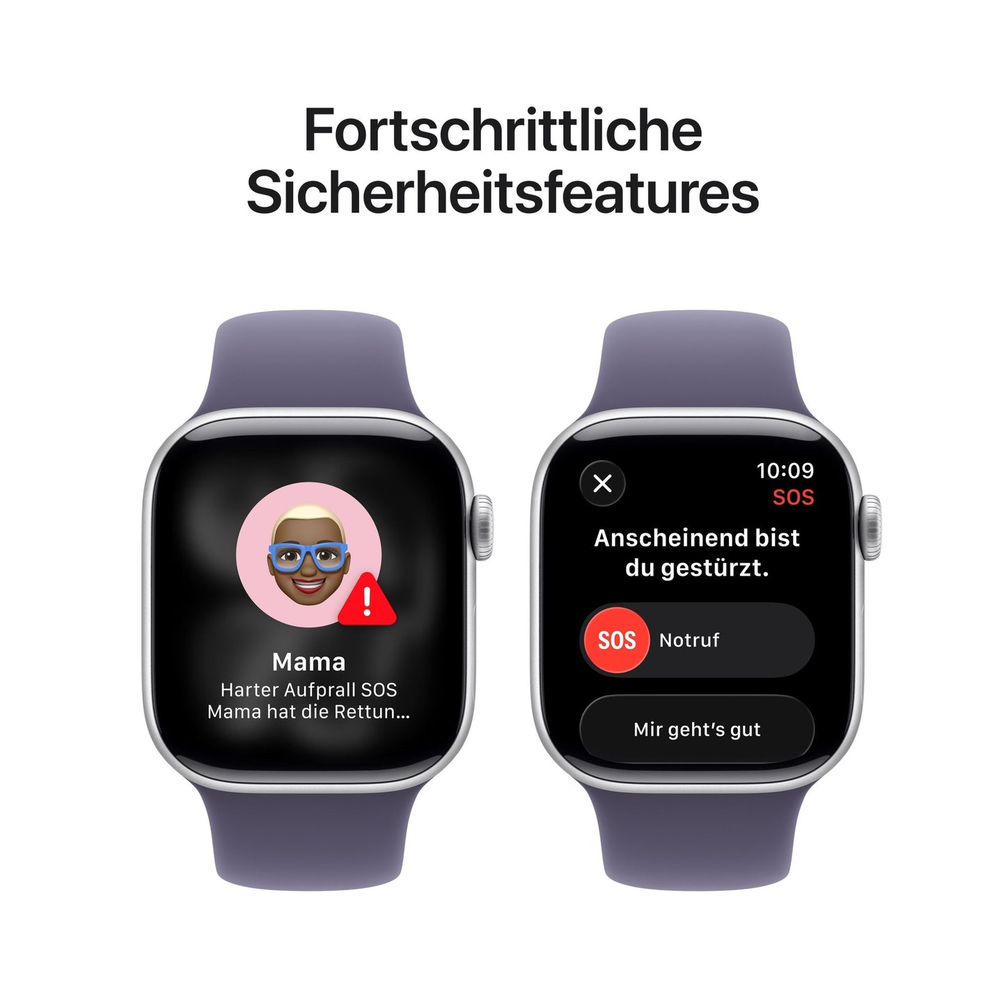Apple Watch Series 11 GPS 42mm Silber Aluminium Case mit Purpurne Nebel Sportarmband - M/L