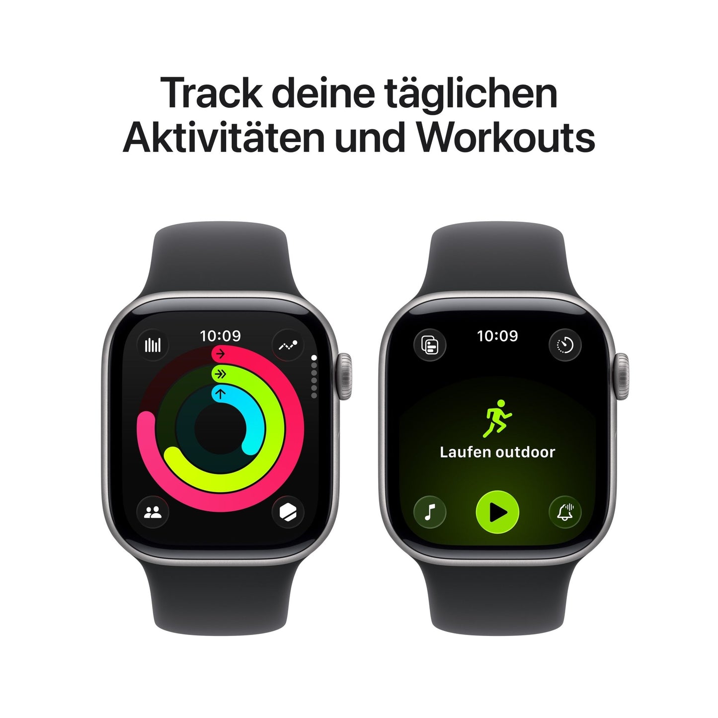 Apple Watch Series 11 GPS 42mm Space Grey Aluminium Case mit Schwarzem Sportarmband - S/M