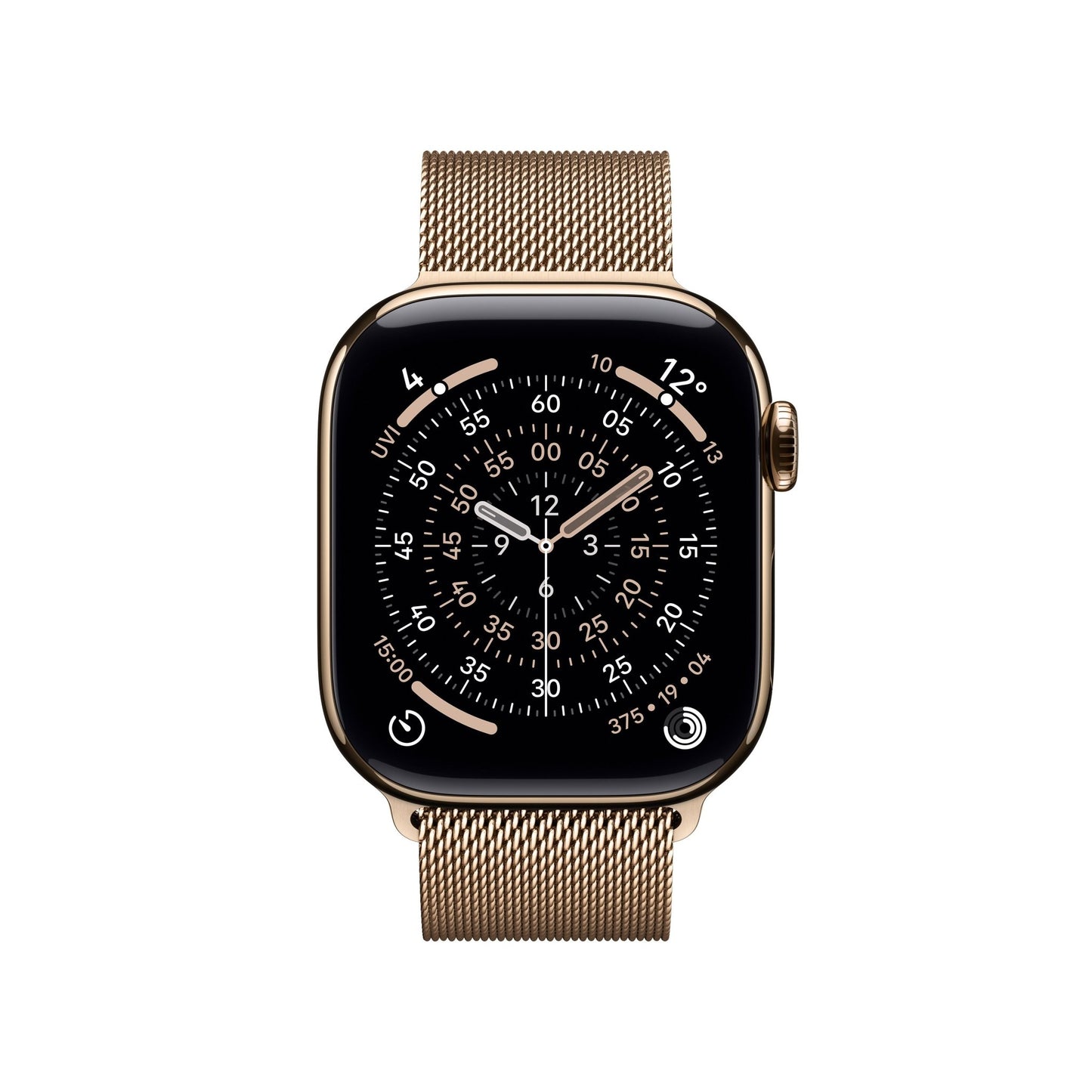 Apple Watch Series 11 GPS + Cellular 42mm Goldenes Titan Case mit Goldenem Milanaise Loop