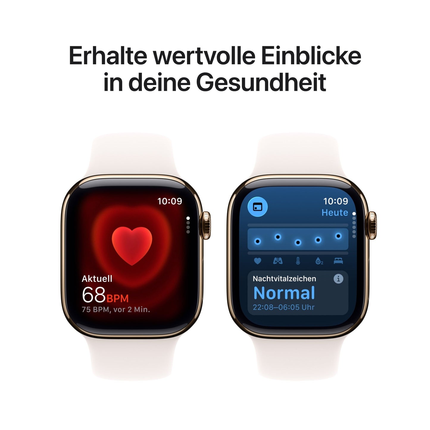 Apple Watch Series 11 GPS + Cellular 42mm Goldenes Titan Case mit Hellrosa Sportarmband - S/M