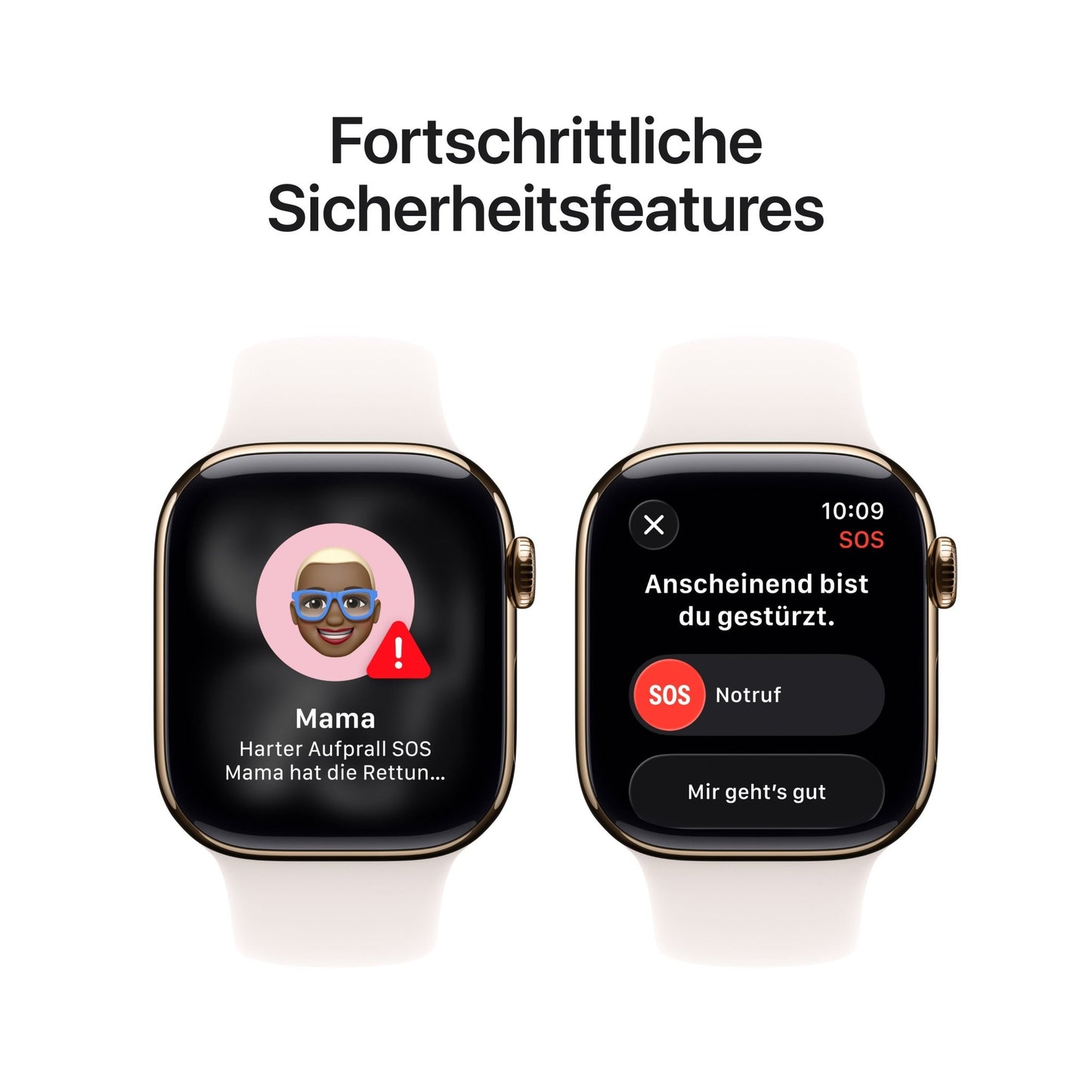 Apple Watch Series 11 GPS + Cellular 42mm Goldenes Titan Case mit Hellrosa Sportarmband - M/L
