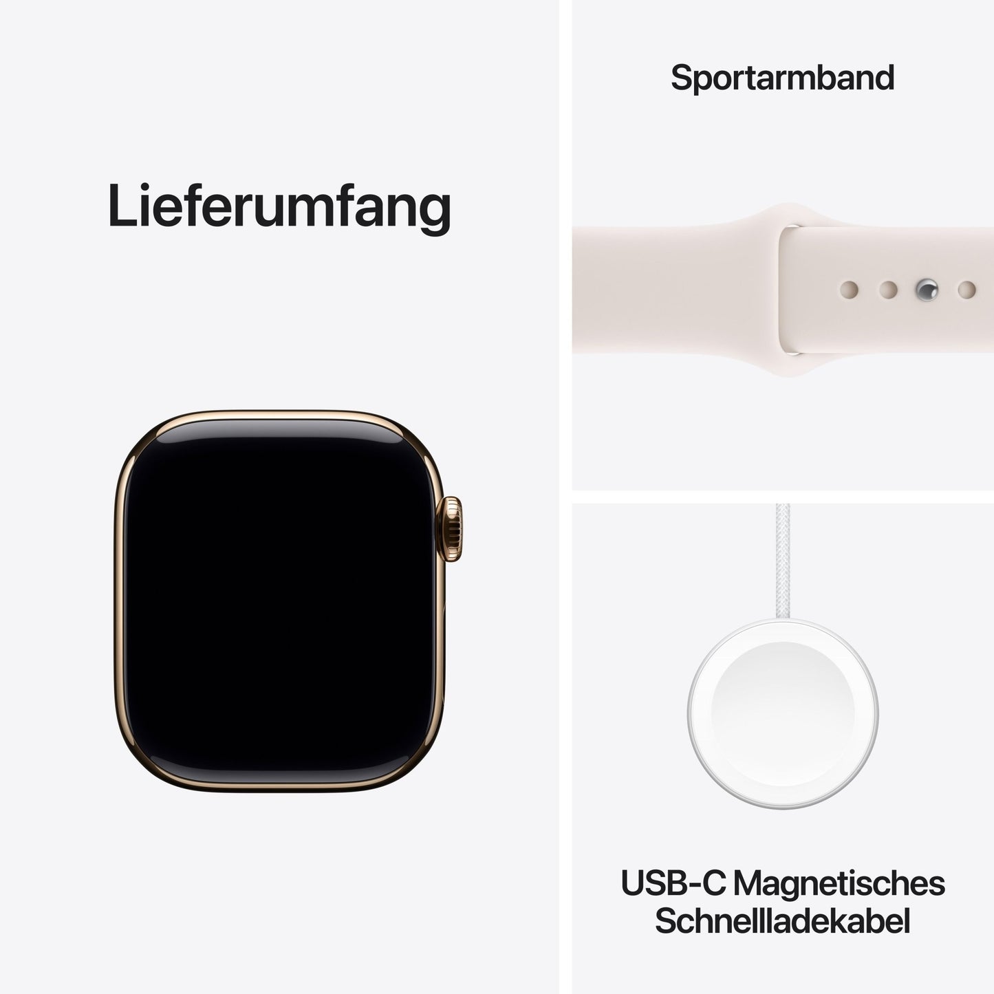 Apple Watch Series 11 GPS + Cellular 42mm Goldenes Titan Case mit Hellrosa Sportarmband - S/M