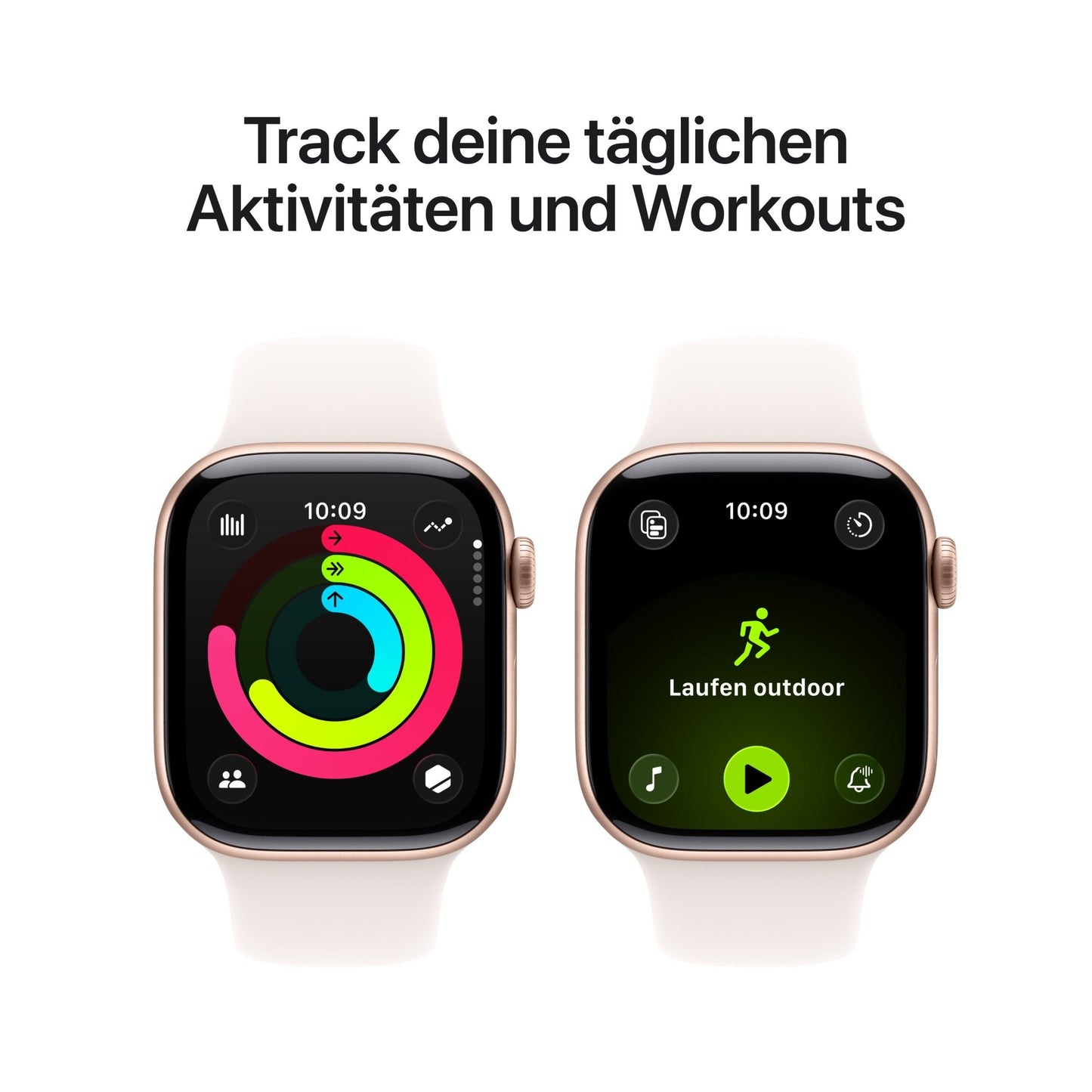 Apple Watch Series 11 GPS + Cellular 42mm Roségold Aluminium Case mit Hellrosa Sportarmband - S/M