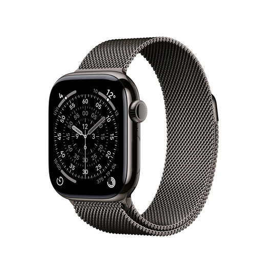 Apple Watch Series 11 GPS + Cellular 42mm Schiefer Titan Case mit Schiefer Milanaise Loop
