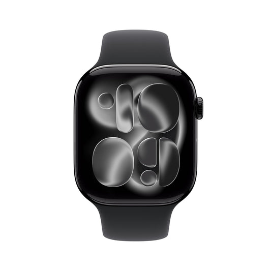 Apple Watch Series 11 GPS 46mm Diamantschwarz Aluminium Case mit Schwarzem Sportarmband - M/L