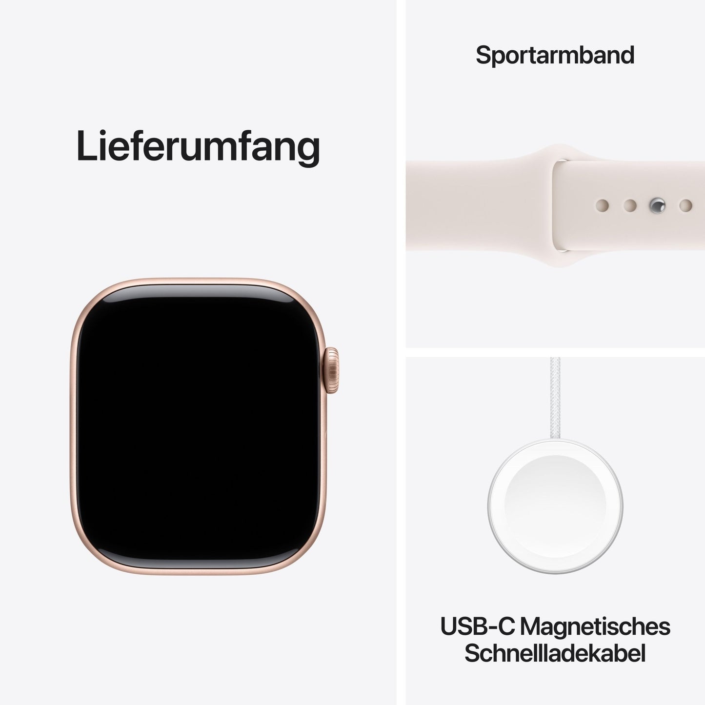 Apple Watch Series 11 GPS 46mm Roségold Aluminium Case mit Hellrosa Sportarmband - M/L