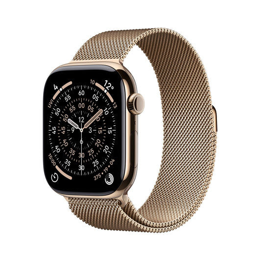 Apple Watch Series 11 GPS + Cellular 46mm Goldenes Titan Case mit Goldenem Milanaise Loop - M/L