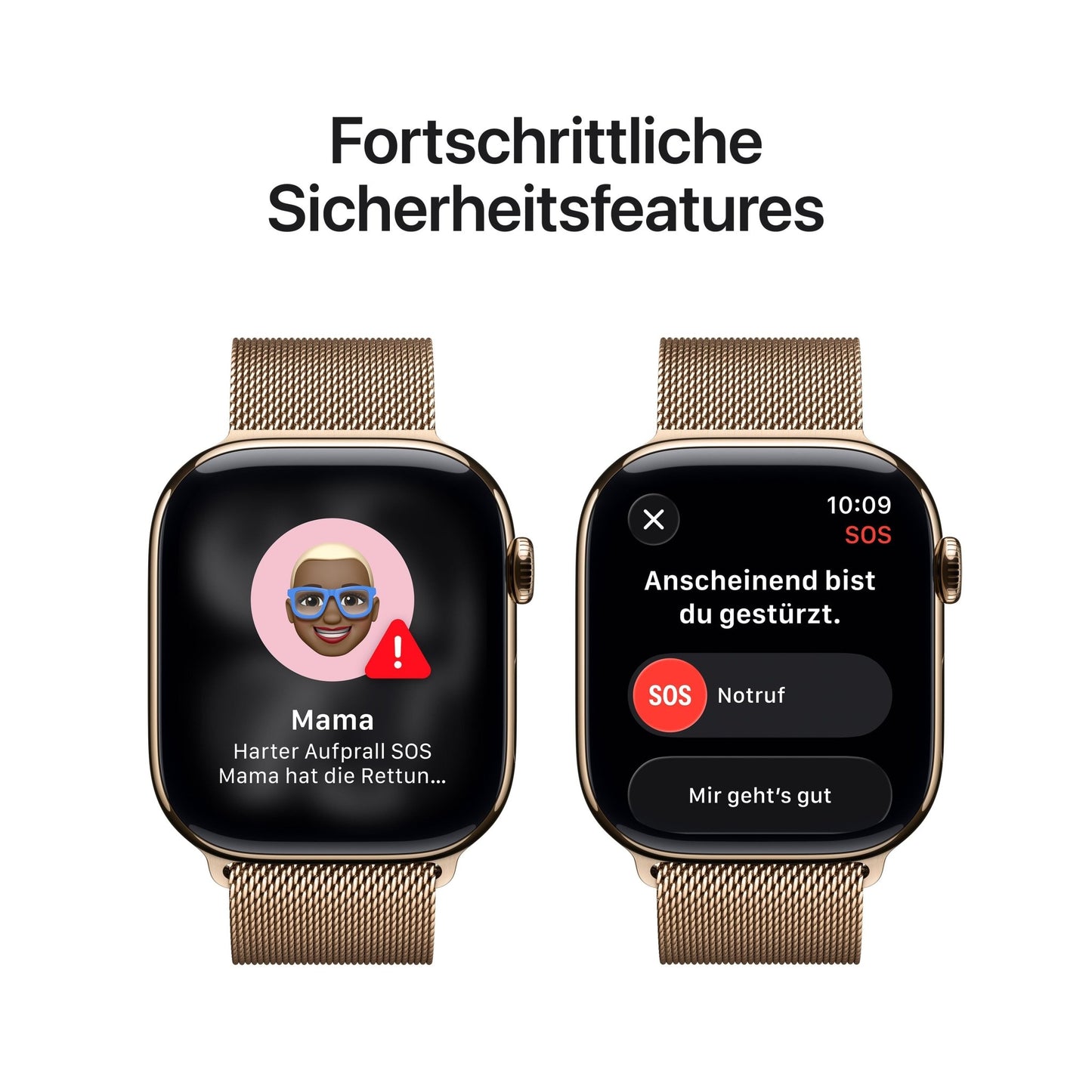 Apple Watch Series 11 GPS + Cellular 46mm Goldenes Titan Case mit Goldenem Milanaise Loop - S/M