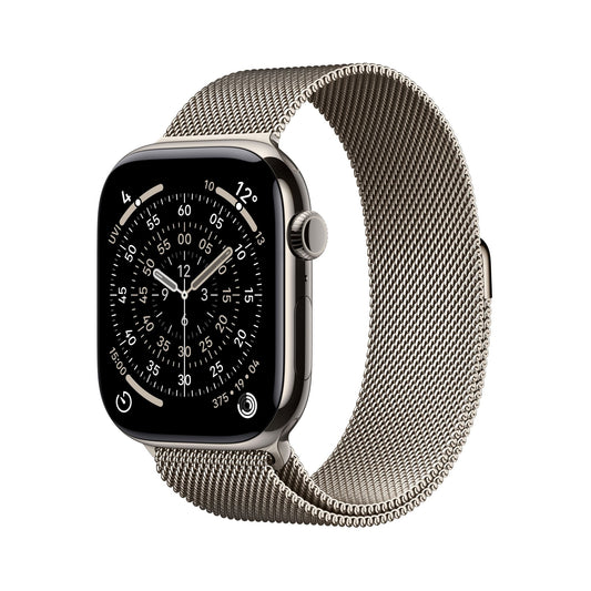 Apple Watch Series 11 GPS + Cellular 46mm Natürliches Titan Case mit Natürlichem Milanaise Loop - S/M